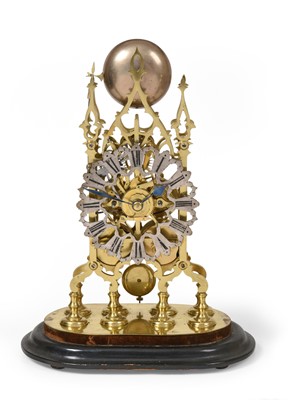 Lot 161 - A Brass Skeleton Striking Mantel Clock, circa...