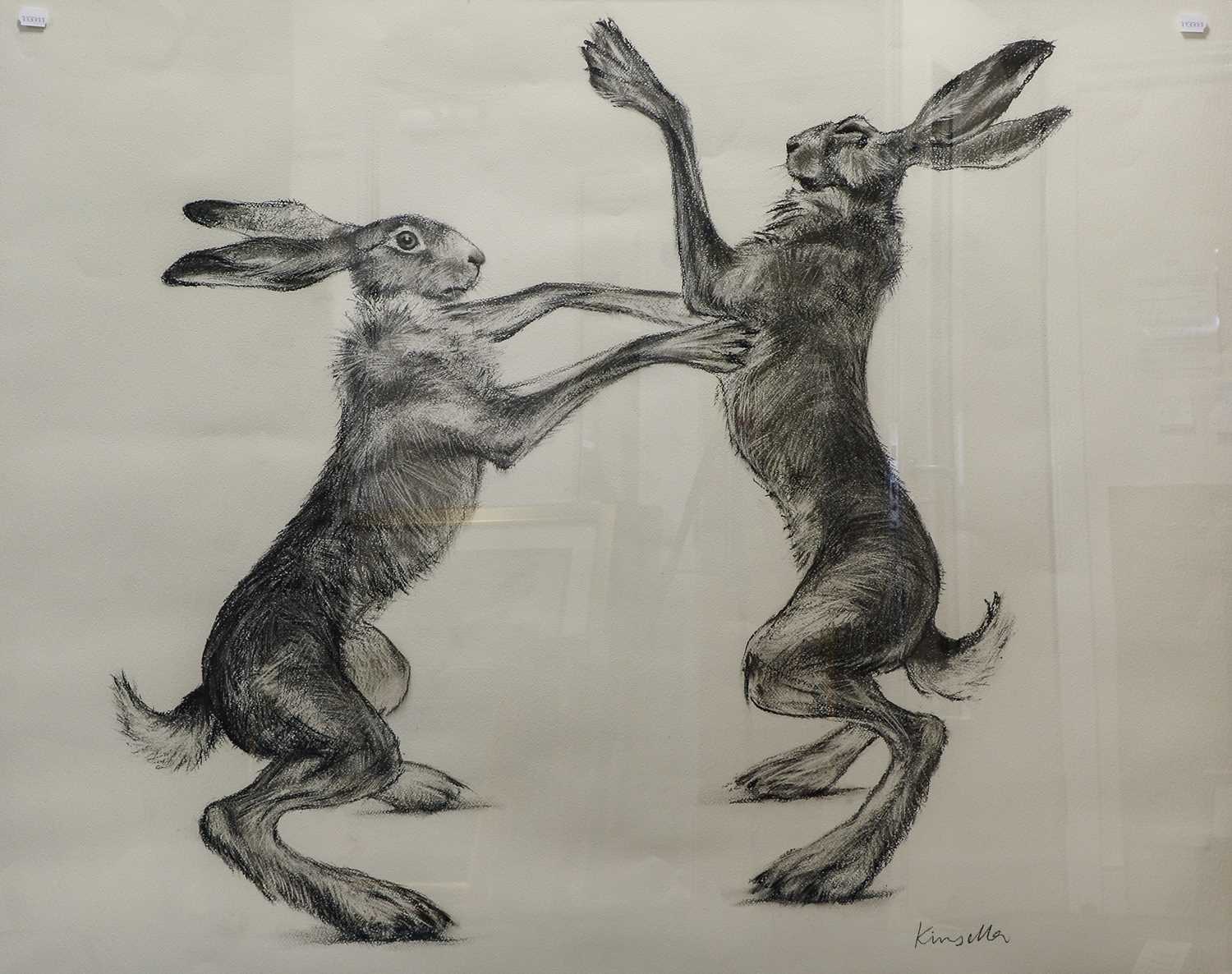 Lot 1099 - Lucy Kinsella (b.1960) Boxing Hares Signed,...