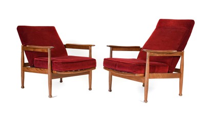 Lot 244 - Two 1960s Teak Framed Reclining Armchairs,...