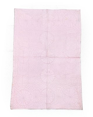 Lot 2104 - Early 20th Century PInk Wholecloth Quilt, with...