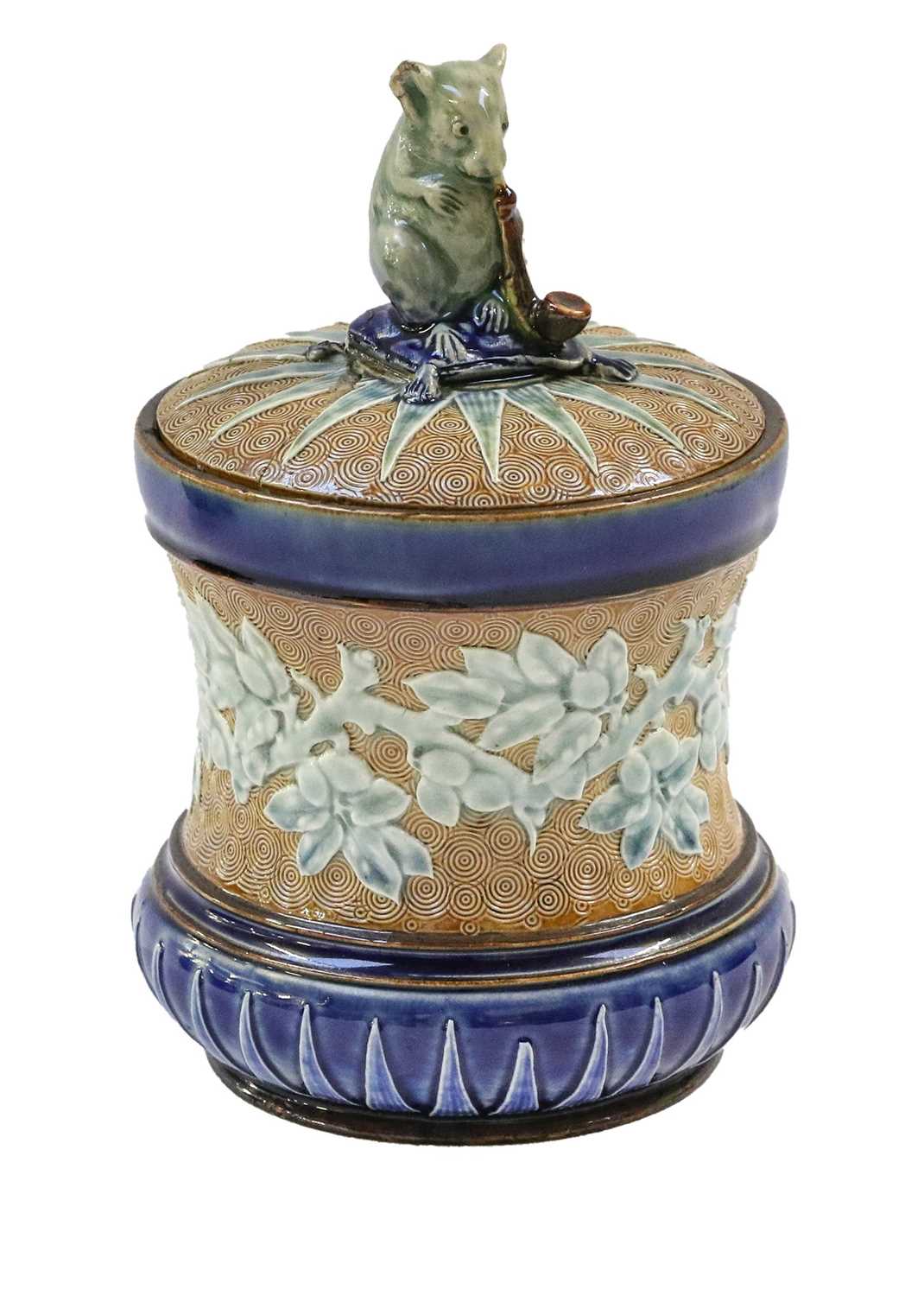 doulton tobacco jar Maud Bowden, Royal (British, Est. 1815) Glazed Earthenware Jar, Ca. 1900, H 8" Dia. 6.25" sold at auction on 17th November Royal Doulton Stoneware Lord Nelson