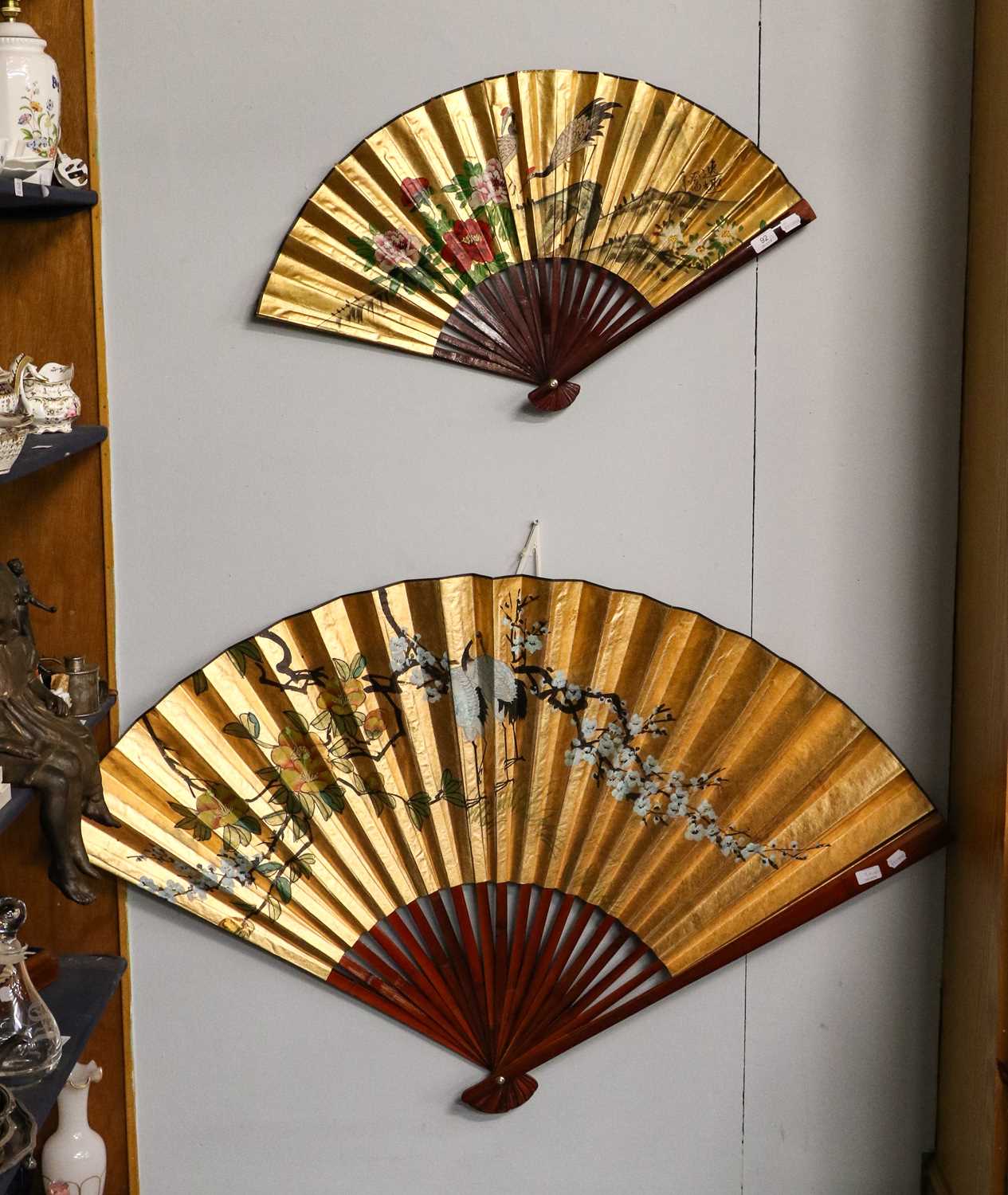 Lot 92 - A modern oriental oversized decorative fan,...