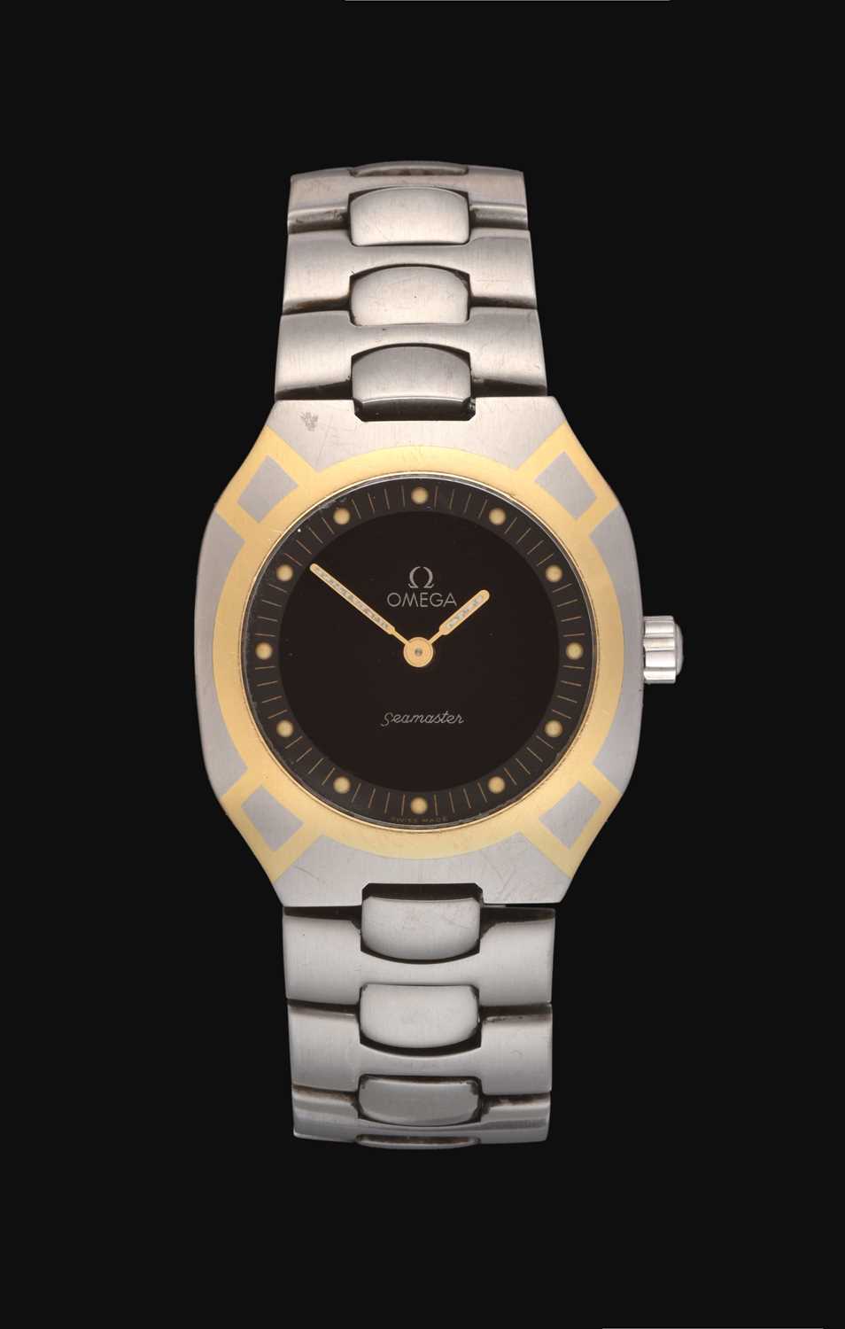 Lot 2267 - Omega: A Stainless Steel and Gold Plated Wristwatch