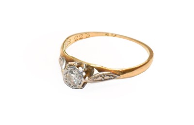 Lot 163 - A diamond solitaire ring, stamped '18CT' and...