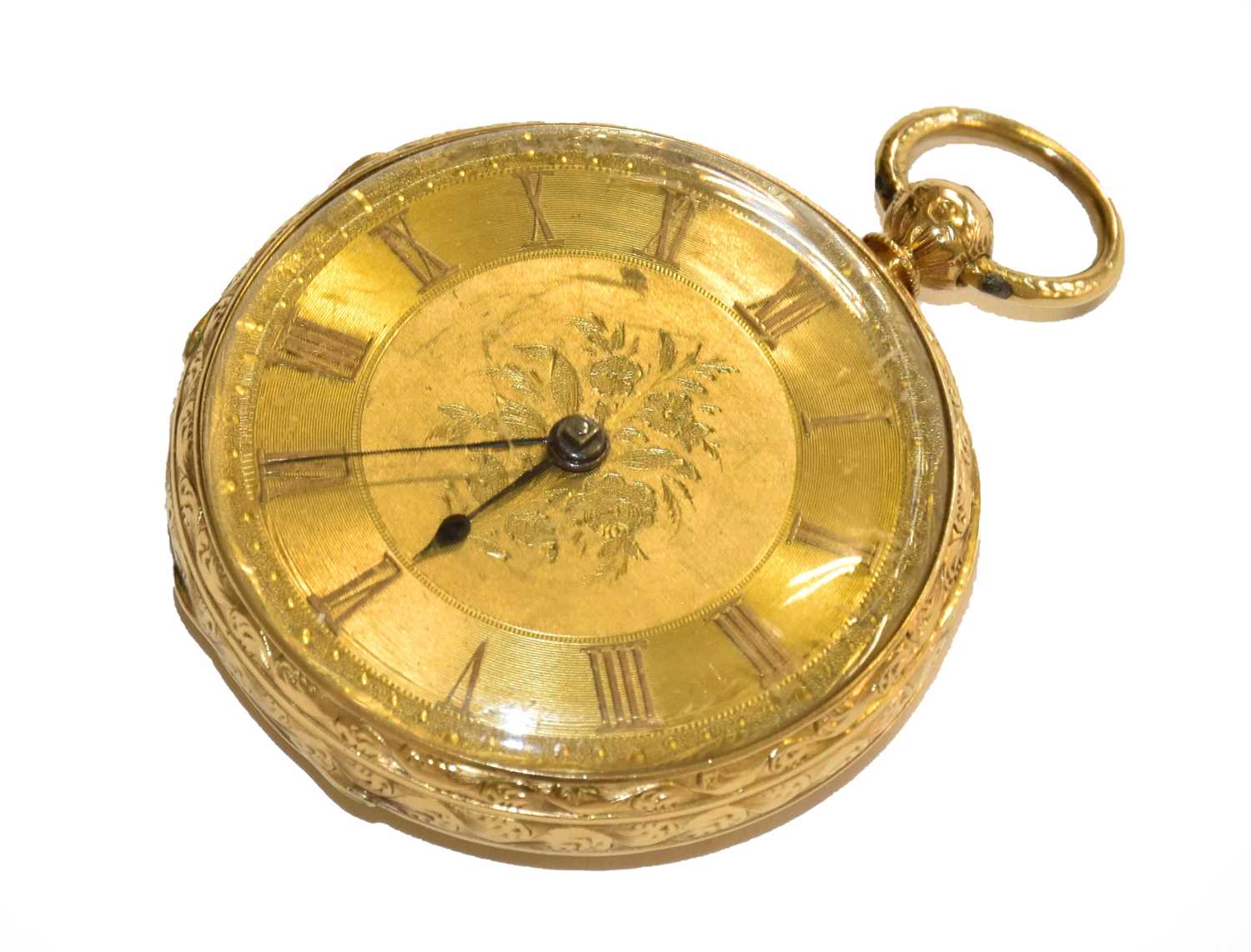 Lot 363 - An 18 carat gold pocket watch, case with...