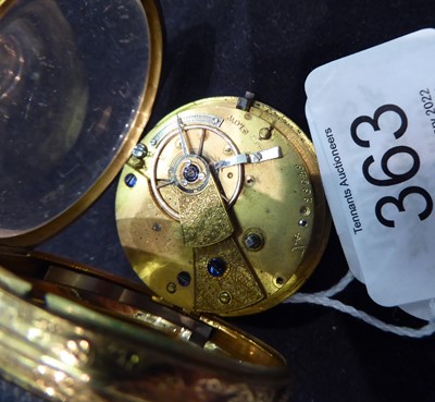 Lot 363 - An 18 carat gold pocket watch, case with...