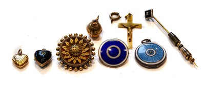 Lot 227 - Two enamel target brooches/pendants; a...
