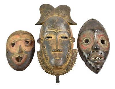 Lot 3217 - A Baule Yaure Portrait Mask, Ivory Coast, with...