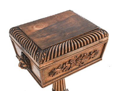 Lot 282 - ~ A William IV Rosewood Sarcophagus Teapoy,...