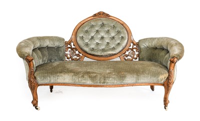 Lot 398 - ~  A Victorian Walnut-Framed Sofa, circa 1865,...