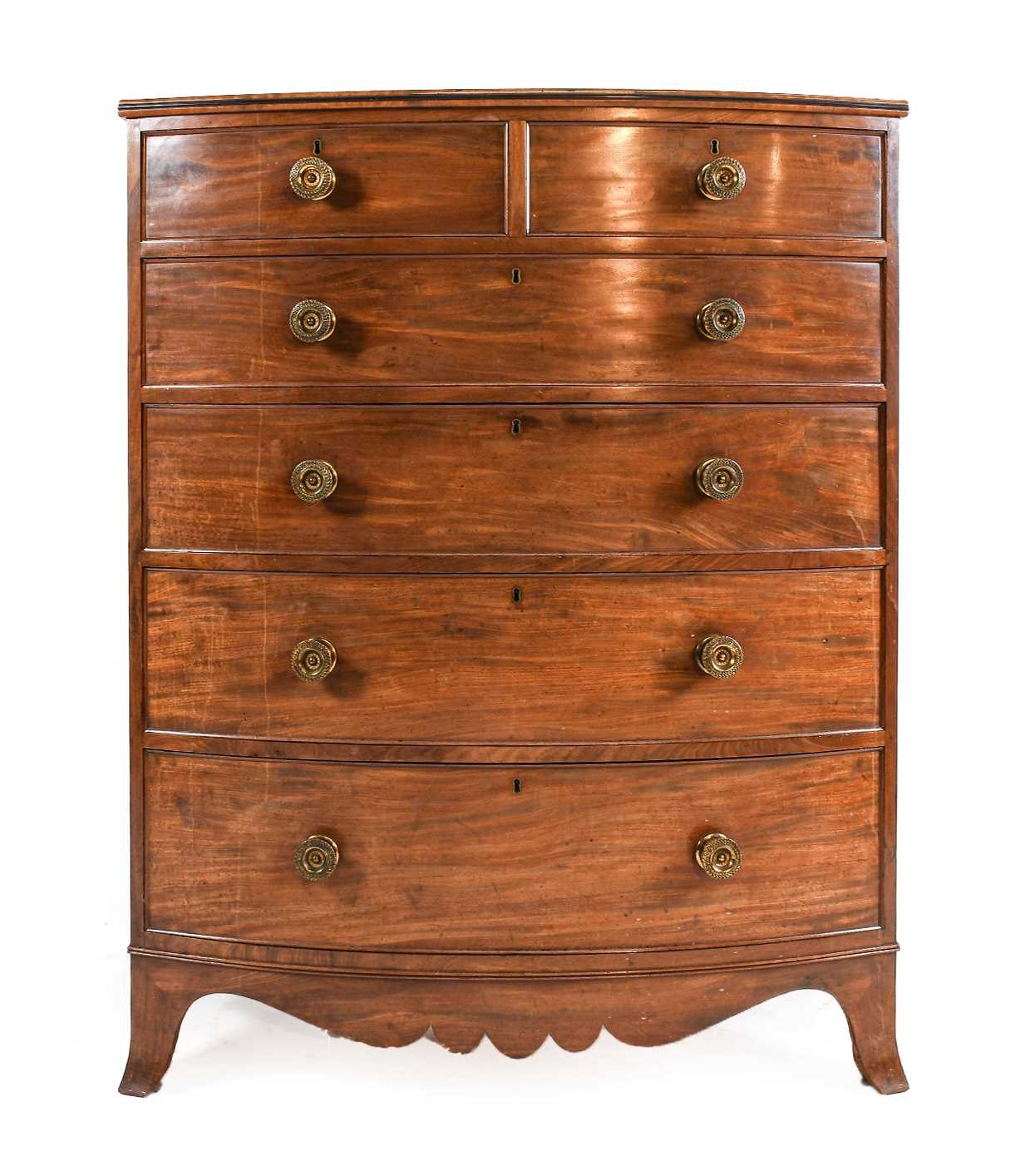 Lot 279 - ~ A Regency Mahogany Bowfront Chest of Drawers,...