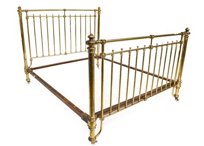 Lot 800 - ~ A Victorian Lacquered Brass Bedstead, 3rd...