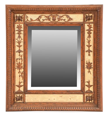 Lot 343 - ~  An Italian Walnut and Parcel Gilt Mirror,...