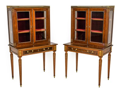 Lot 381 - ~  A Pair of French Louis XVI Style Mahogany...