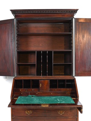 Lot 285 - ~ A George III Mahogany Bureau Bookcase, circa...