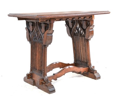 Lot 242 - ~ A Victorian Gothic Revival Side Table, the...