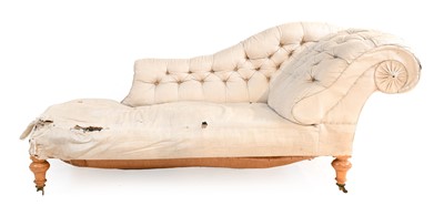 Lot 389 - ~  A Victorian Satin Birch Chaise Longue,...