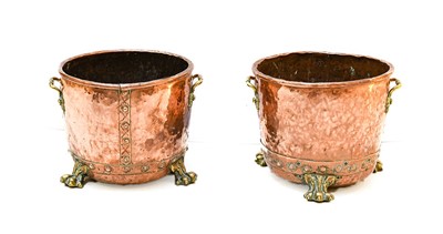 Lot 139 - ~  A Pair of Late 19th Century Hammered Copper...
