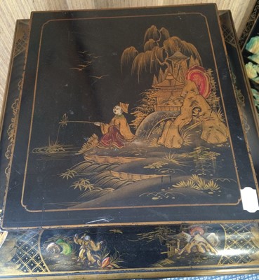 Lot 106 - A 1920's Japanned gramophone cabinet for a...