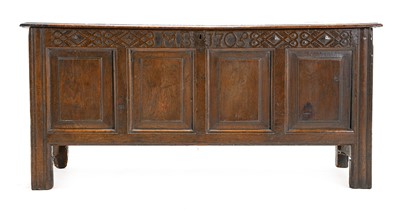 Lot 235 - An Early 18th Century Joined Oak Chest,...