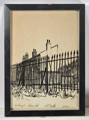 Lot 1055 - Stuart Walton (b.1933) "Railings, Hunslet"...