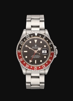 Lot 2105 - Rolex: A Stainless Steel "Coke" Bezel Dual Time Zone Automatic Calendar Centre Seconds Wristwatch