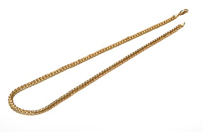 Lot 191 - A 9 carat gold fancy link chain, length 43.5cm