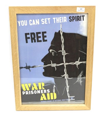 Lot 3059 - A Second World War "War Prisoners Aid" Poster,...