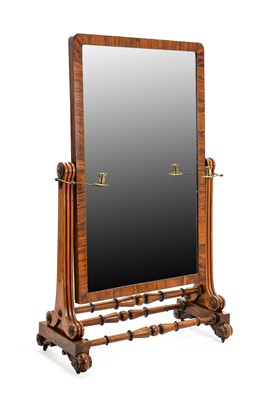 Lot 351 - A George IV Mahogany Cheval Mirror, 2nd...