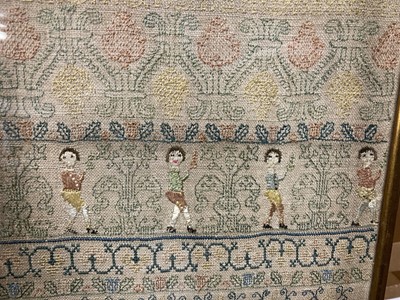 Lot 2148 - A Decorative Band Sampler Worked by Martha...