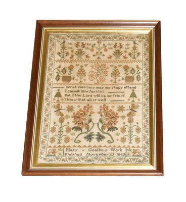 Lot 2167 - Pictorial and Verse Sampler Worked by Mary...