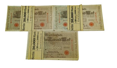 Lot 464 - 69 x Imperial Germany, Reichsbank 1000 Marks...