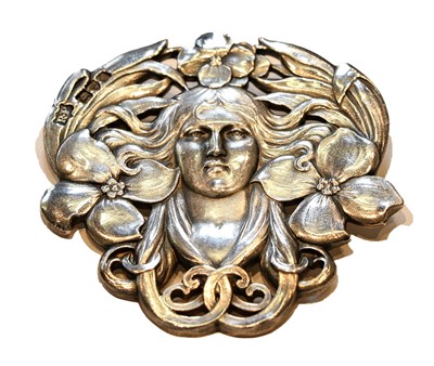 Lot 223 - An Art Nouveau style silver brooch/buckle,...