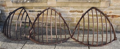 Lot 1339 - Three Victorian iron hay racks (two a.f.),...