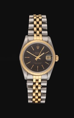 Lot 2114 - Rolex: A Mid-Size Steel and Gold Automatic Calendar Centre Seconds Wristwatch