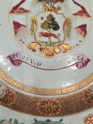 Lot 136 - A Chinese Armorial Porcelain Dish, painted in...