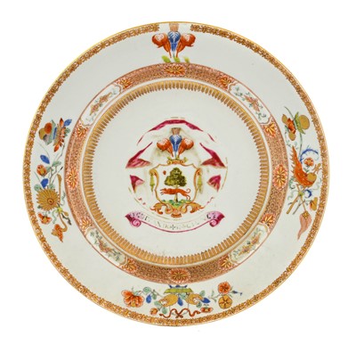 Lot 83 - ^ A Pair of Chinese Armorial Porcelain Dishes,...