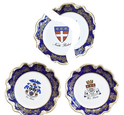 Lot 342 - Three Coalport Yorkshire Ridings plates