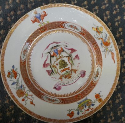 Lot 84 - ^ A Set of Three Chinese Armorial Porcelain...