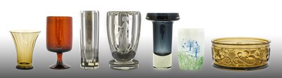 Lot 39 - An Art Deco Kosta Clear Glass Facetted Vase,...