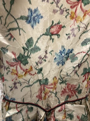 Lot 2018 - 18th Century Cream Silk Open Robe, with short...