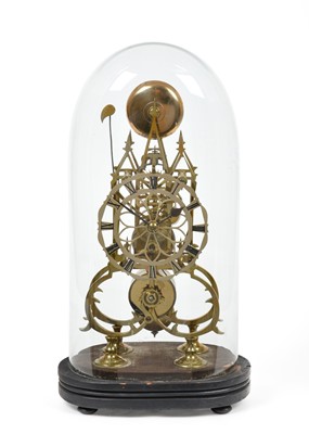 Lot 158 - A Brass Skeleton Mantel Timepiece with Passing...
