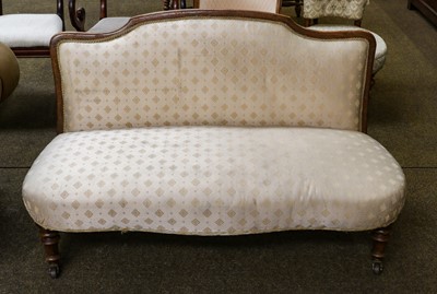 Lot 1381 - A Victorian low sofa with oak frame