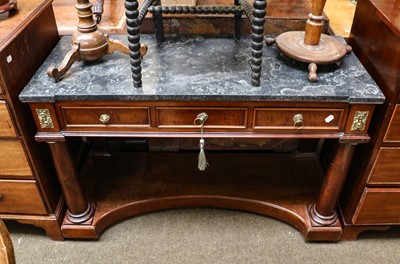 Lot 1359 - A 19th century mahogany three drawer console...