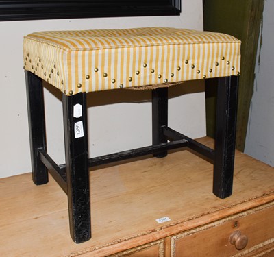 Lot 1286 - An early 20th century ebonised stool, the legs...