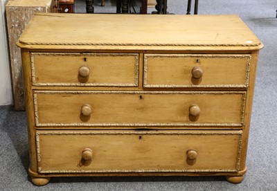 Lot 1287 - An early 19th century three-height pine chest...