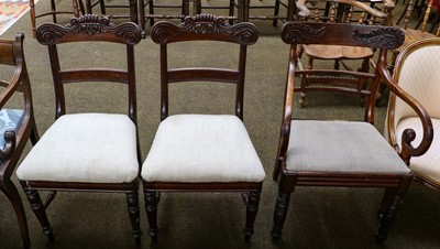 Lot 1379 - Three Georgian mahogany carvers, together with...