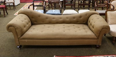 Lot 1382 - A large Victorian upholstered buttoned sofa