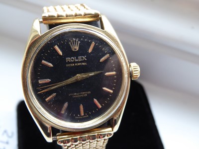 Lot 2118 - Rolex: A Rare 9 Carat Gold Automatic Centre Seconds Wristwatch