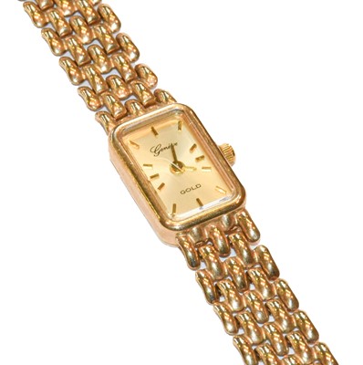 Lot 235 - A lady's 9 carat gold wristwatch signed Geneve